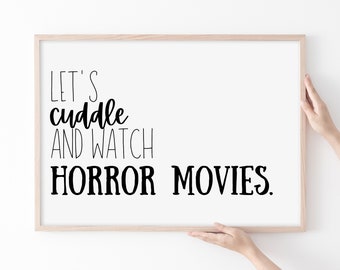 Halloween-muurkunst | Horrorfilm knuffelprint (digitale download)