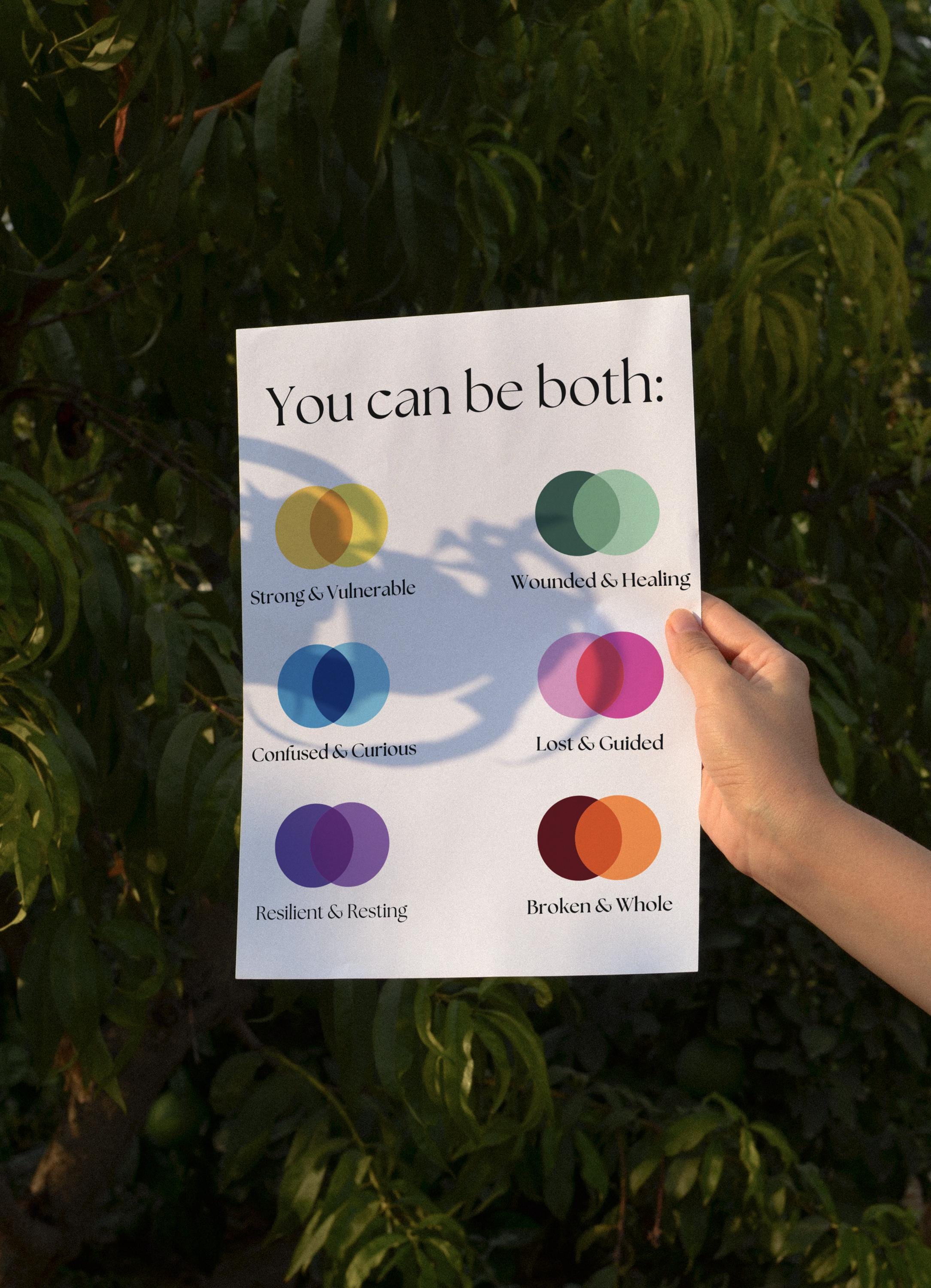 You Can Be Both Therapy Poster | Therapist Office Wall Art | Mental ...