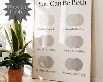 You Can Be Both Therapy Poster | Modern Mental Health Decor (UNFRAMED POSTER)