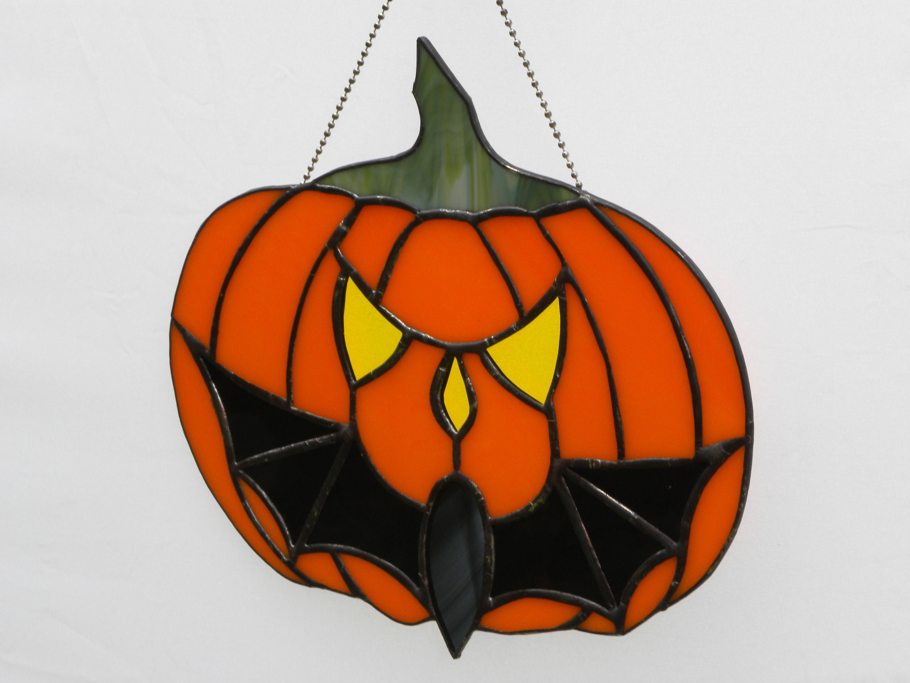 Spooky Stained Glass Halloween Pumpkin Jack O Lantern | Etsy