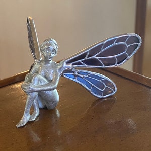 Purple Stained Glass Seated Fairy