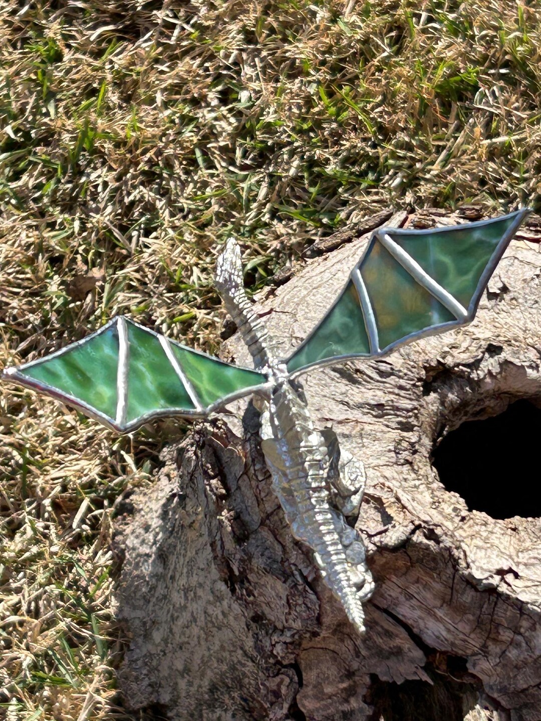 3D Green Stained Glass Dragon - Etsy