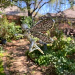 Pink Stained Glass Flying Fairy