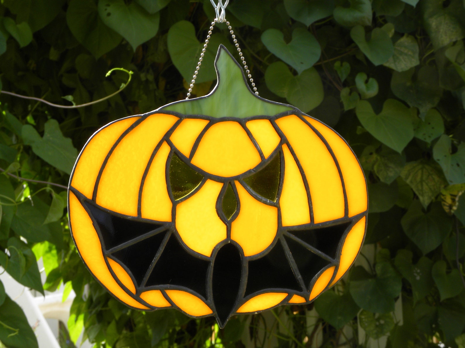 Spooky Stained Glass Halloween Pumpkin Jack O Lantern | Etsy