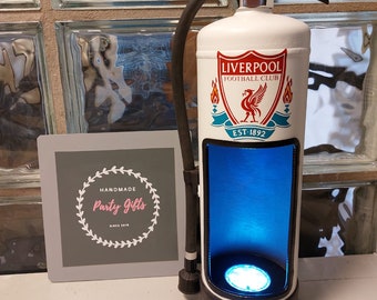 Brandblusserlamp voetbalclub Liverpool, Bayern München Real Madrid, Feyenoord, Ajax, Barcelona, minibar cadeau bar brandblusser verjaardag