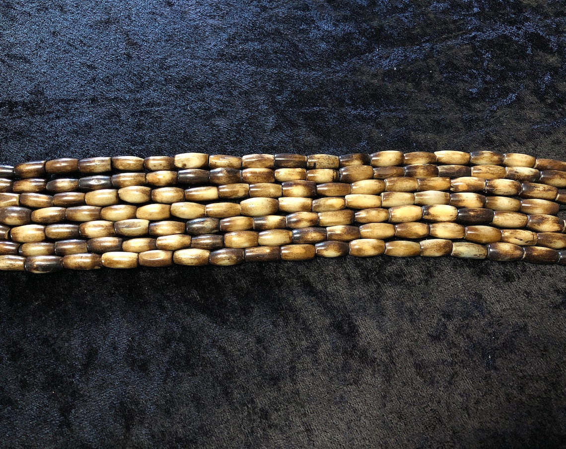 1/2 Shaded Hand Carved Bone Beads Native American Etsy