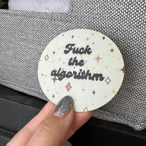 Fuck the Algorithm sticker, fuck, algorithm, hand embroidery