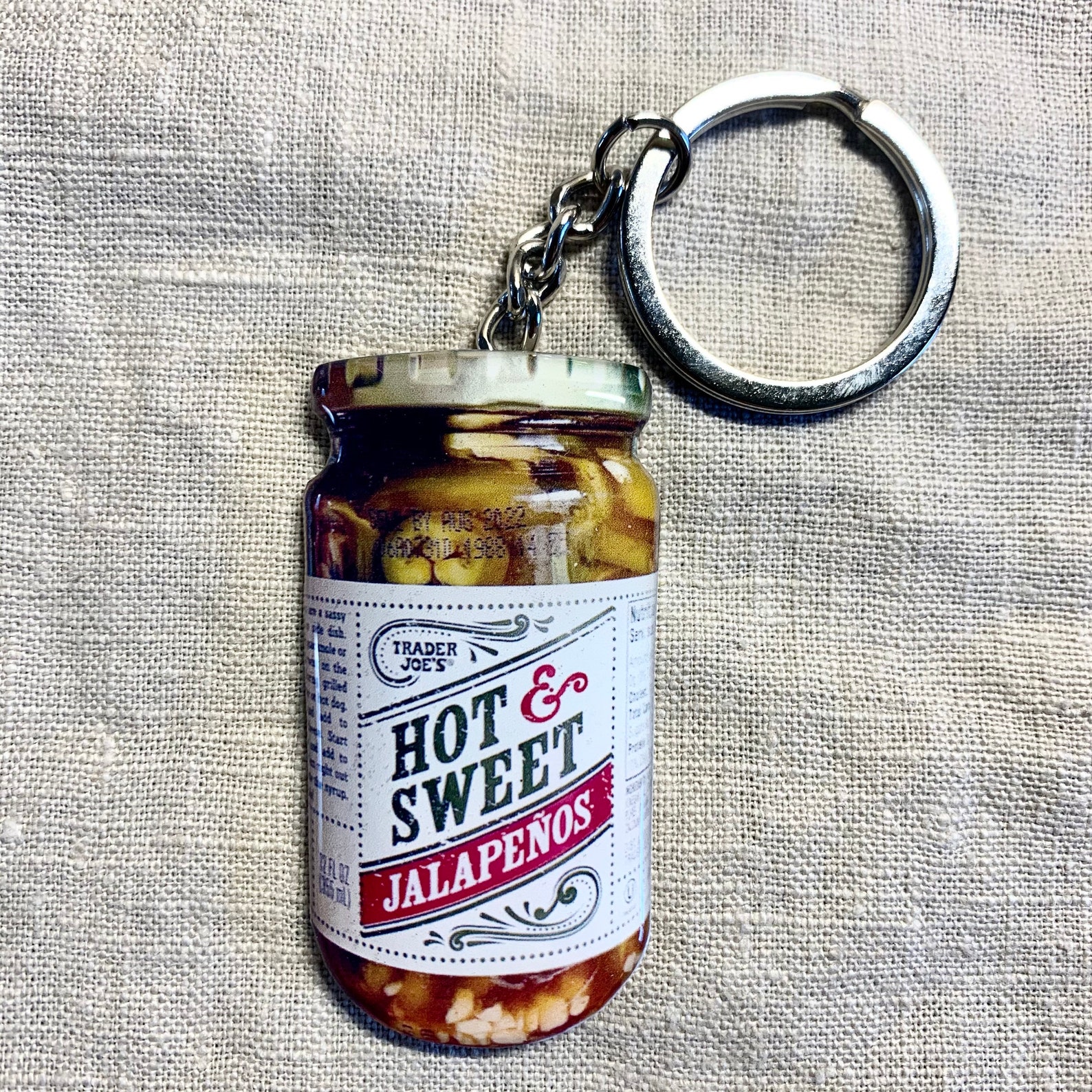 Trader joes hot and sweet jalape os pin magnet keychain etsy