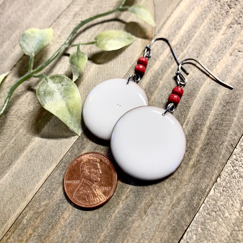 red dangle earrings