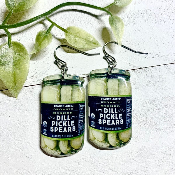 dill pickle dangly earrings