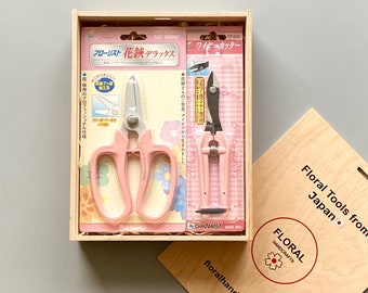 Kit d’outils de fleuriste japonais Chikamasa, cadeau pour fleuriste, ciseaux à fleurs japonais Chikamasa et coupe-fil, cadeau de Noël