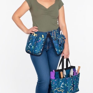 Floral Garden Tool Belt: 6-Pocket Waterproof Gardening Apron image 9