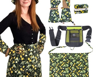 Gardener Gift Set 4 items, Gardener clothing, Mother’s Day Gift, Gift for Gardener, Garden Gloves, Half Apron, Hip tool belt,