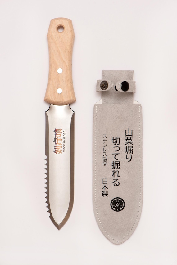 HORI HORI Japanese Stainless Steel + Leather Case, Japanese Knife