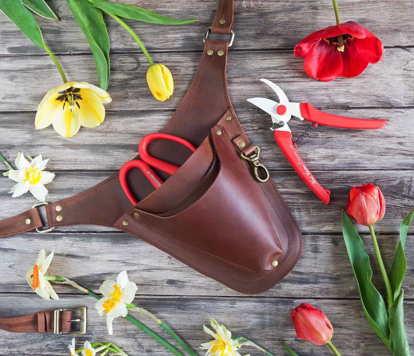 Leather Tool Belt Florist Bag Garden Pouch Tools Holder Personalized  Planner L