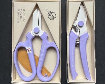 Ensemble d&#39;outils pour fleuriste lavande Sakagen : ciseaux à fleurs japonais et sécateur