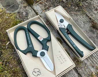 Sakagen Japanese Florist Tool Set: Carbon Steel Scissors & Pruner