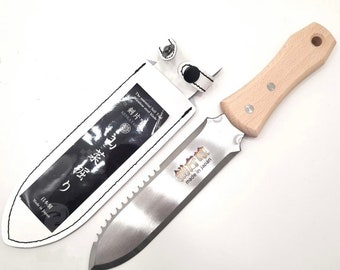 HORI HORI Japanese Stainless Steel + Leather Case, Japanese knife, Ken Katabami Japanese Hori Hori, Garden Tool from Japan