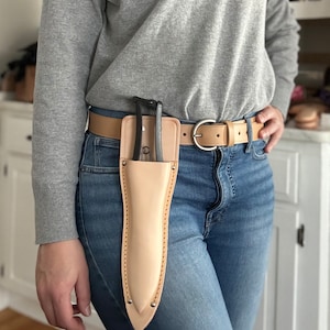Leather Topiary Shear Holster: Durable Tool Belt Sheath, Made in Japan