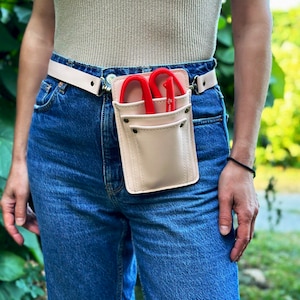 Leather Florist Tool Belt: Handcrafted Gardener Tool Pouch
