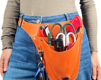 Leather Tool Belt, Florist Gardener Pouch, Handcrafted Tool Bag