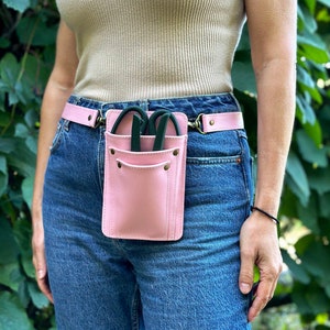 Handcrafted Leather Florist Tool Belt: Garden Tool Pouch