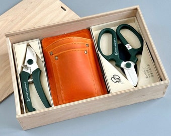 Sakagen Florist Tool Set: Japanese Pruner, Scissors & Leather Belt