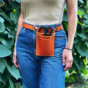 Leather Florist Tool Belt: Handcrafted Gardener Tool Pouch