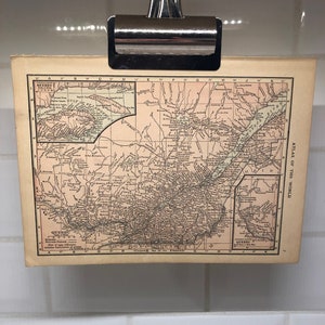 1914 Vintage Karte von Quebec