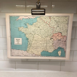 1942 Vintage Karte von Frankreich + Finnland + Norwegen + Schweden