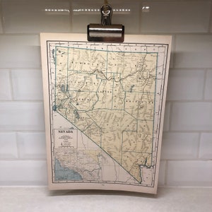 1942 Vintage Karte von Nevada + Nebraska