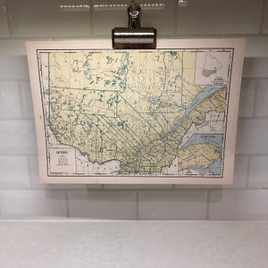 1942 Vintage Karte von Quebec + Nova Scotia