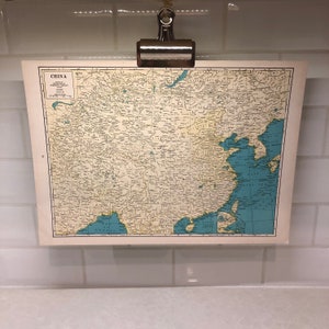 1942 Vintage Karte von China + Malaiisch Region