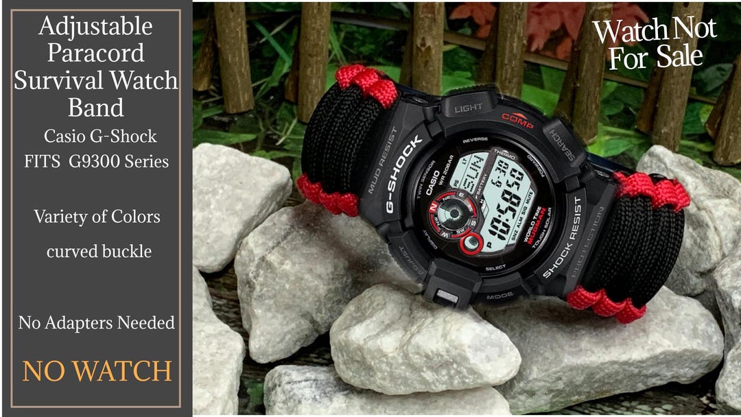 Paracord G Shock Watch With Velcro Strap G-shock G9300 Paracord