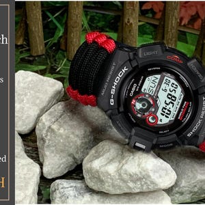 Casio G-Shock G9300 Series Adjustable Paracord Survival Watch Band Colors Black Green Desert Camo Blue Orange - Contact for other colors