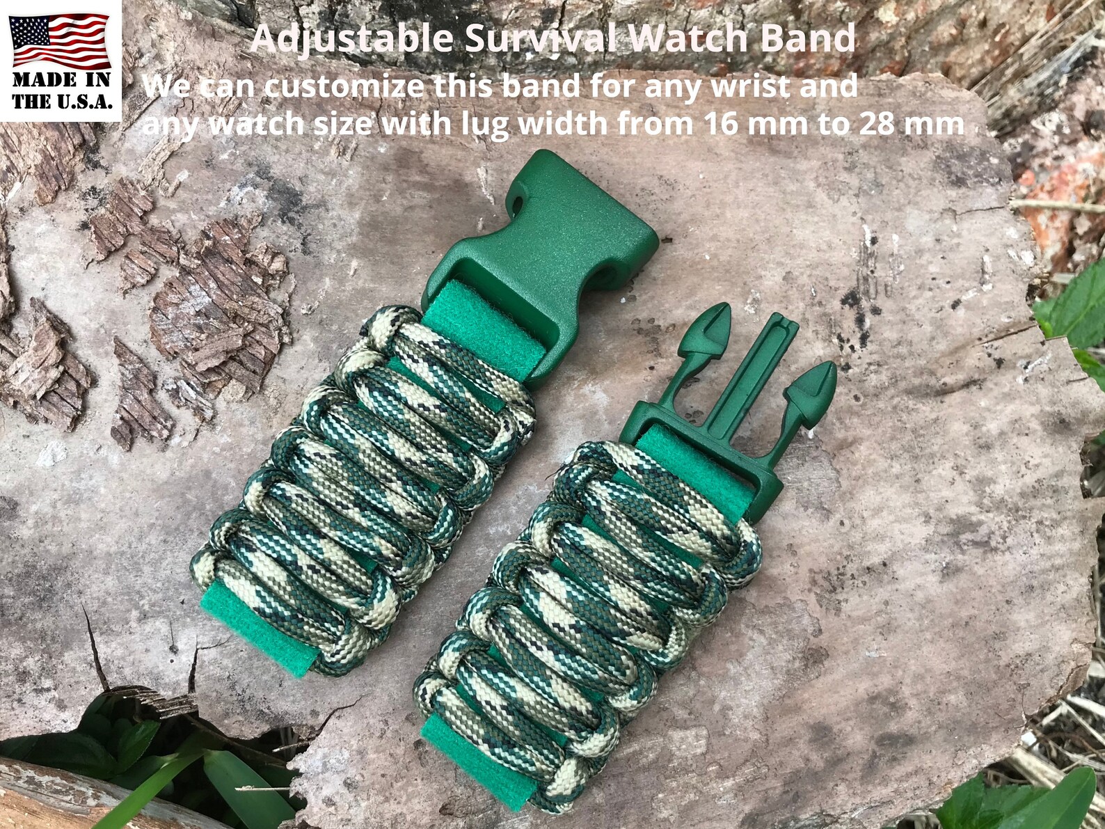 20 22 mm Green Camouflage Survival Paracord with Green Etsy.de