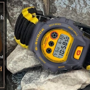 Casio G-Shock DW-6900 Series Adjustable Paracord Survival Watch Band Variety of Colors Black Blue Orange Gray Beige Yellow