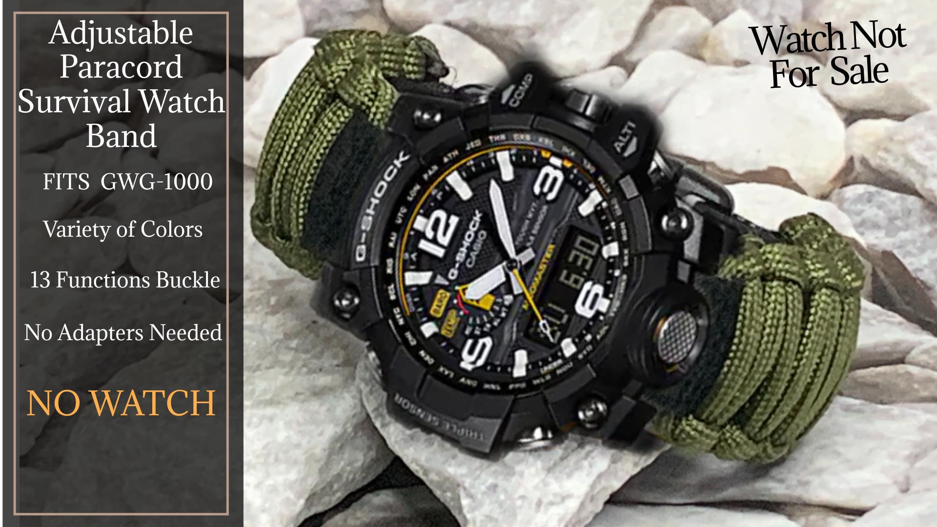 Casio Mudmaster GWG-1000 Adjustable Paracord Survival
