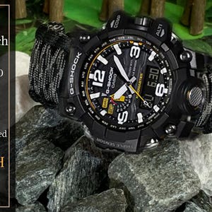 Handmade Green Desert Brown Red Gray Camouflage Adjustable Paracord Survival Watch Bands for Casio G-Shock GWG-1000 also GWG-100 and GG-1000