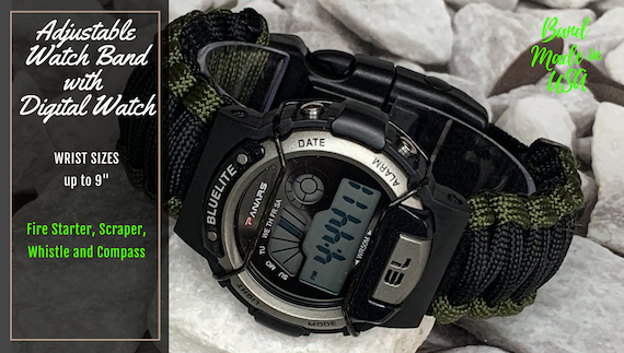 Military top paracord watch