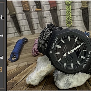 Casio G-Shock GA-2100 Series Adjustable Paracord Survival Watch Band Black Army Green Navy Red - Contact for other colors