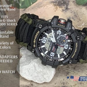 Casio G-Shock Mudmaster GG-1000 Paracord Survival Replacement Watch Band Two Tone Colors Also Fits GWG-1000 and GWG-100