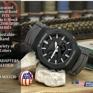 Casio G-Shock GA-2100/2110 Series Paracord Watch Band: Adjustable Survival Strap, Handmade USA
