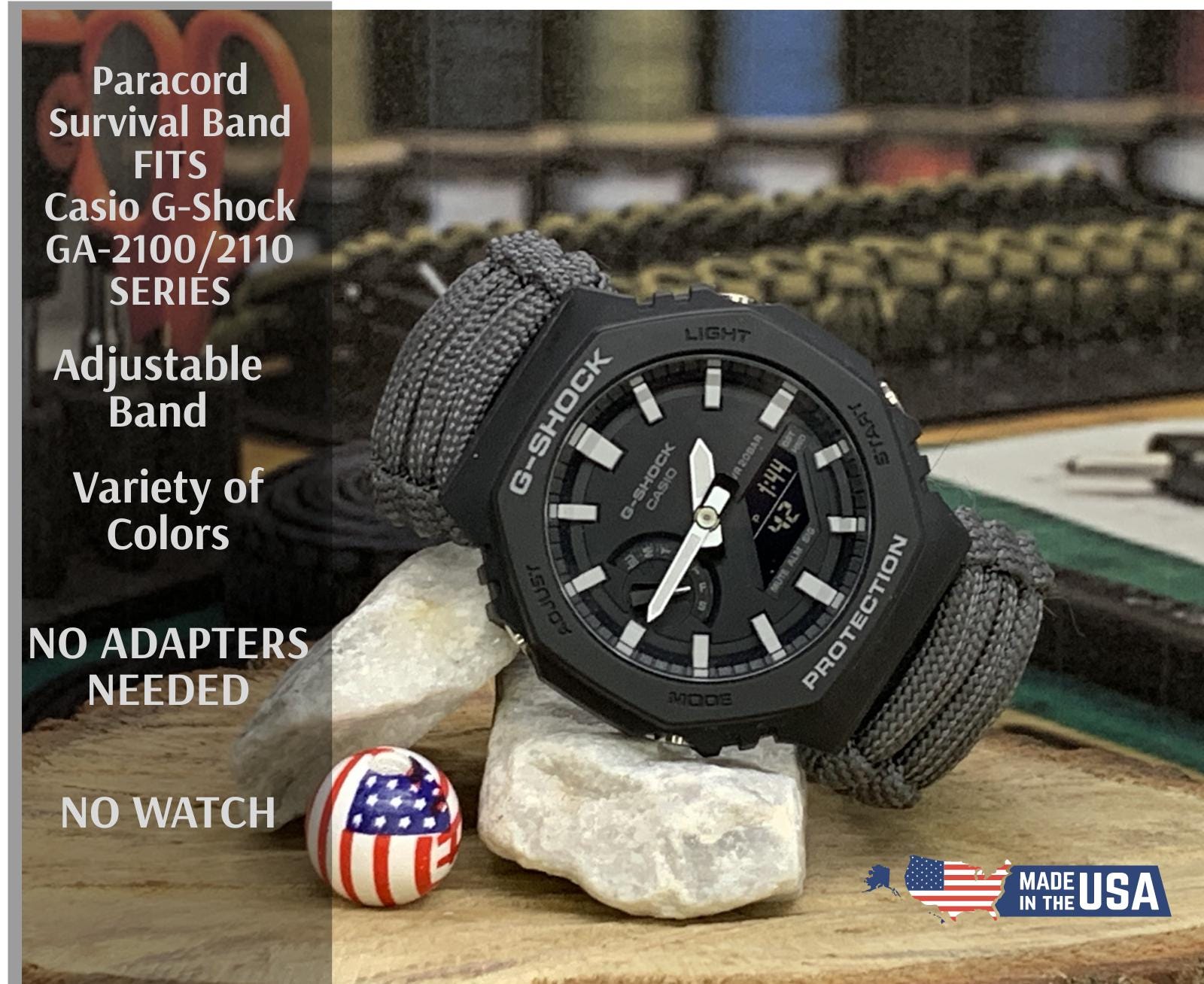 Casio G-shock GA-2100/2110 Series Paracord Watch Band: Adjustable