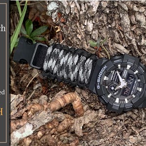 Casio G-Shock GA-700 GA-100 GA-110 Series Adjustable Paracord Survival Watch Band Black Army Green Camouflage Gray