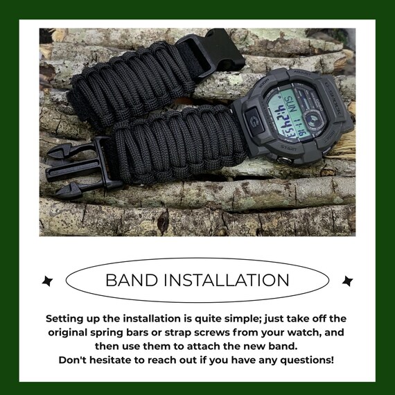 Montre Paracorde Survie Outdoor – Bracelet Réglable, Sans Marque, Neuve Sous Blister
