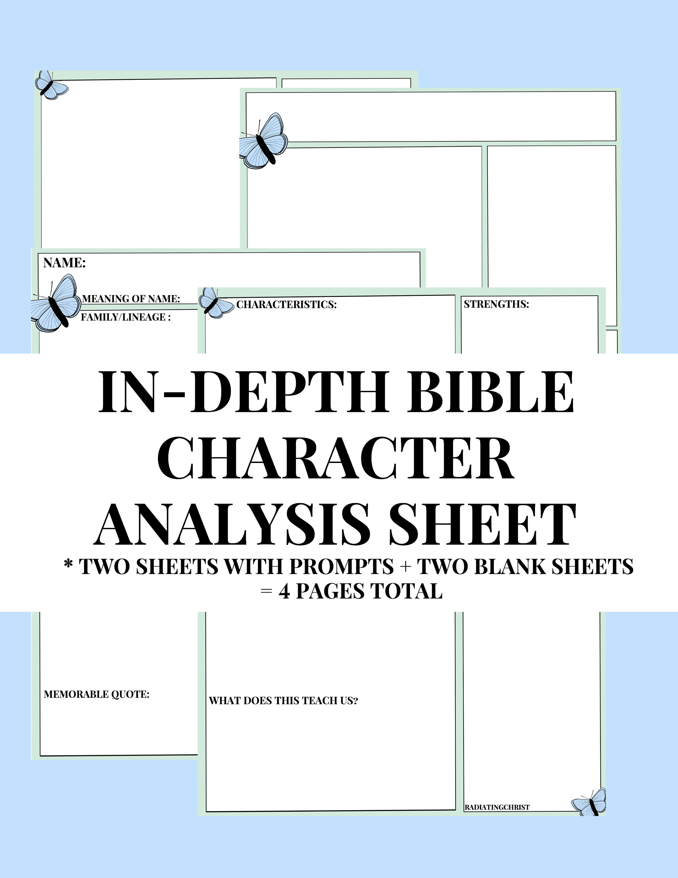 PRINTABLE Indepth Bible Character Analysis Template // Bible Etsy PRINTABLE Indepth Bible Character Analysis Template // Bible Etsy