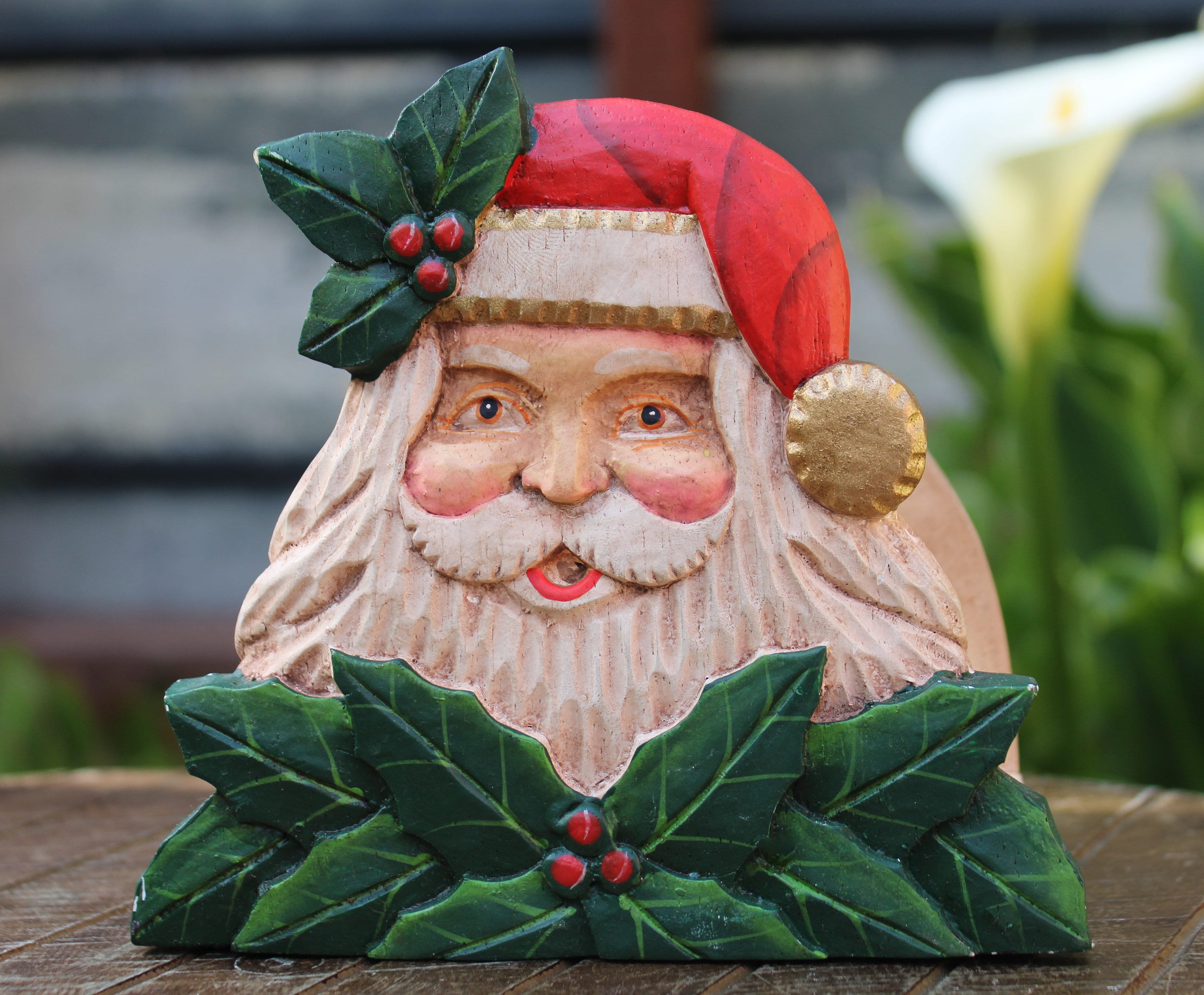 Vintage Christmas Napkin Holder Santa Serviette Dispenser Wooden Santa Napkin Caddy Christmas Table Decor Christmas Card Holder Etsy