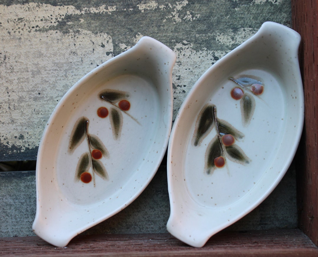 Set of 2 , Vintage Ramekins, Otagiri, Bitter Sweet, Oval, Hand Painted
