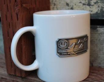 Vintage, Airline Mug," Jet star", Pewter Airline Badge, Airline Souvenir Mug, Jet Star Airlines, Coffee Mug, Airline Memorabilia, Retro Mug